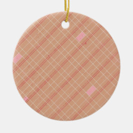 Ornamento de Fotos de Natal de Xadrez Vermelha e R