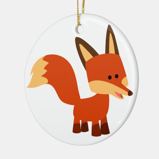 Ornamento de Fox de Cartoon de Astute Bonito (Esquerda)
