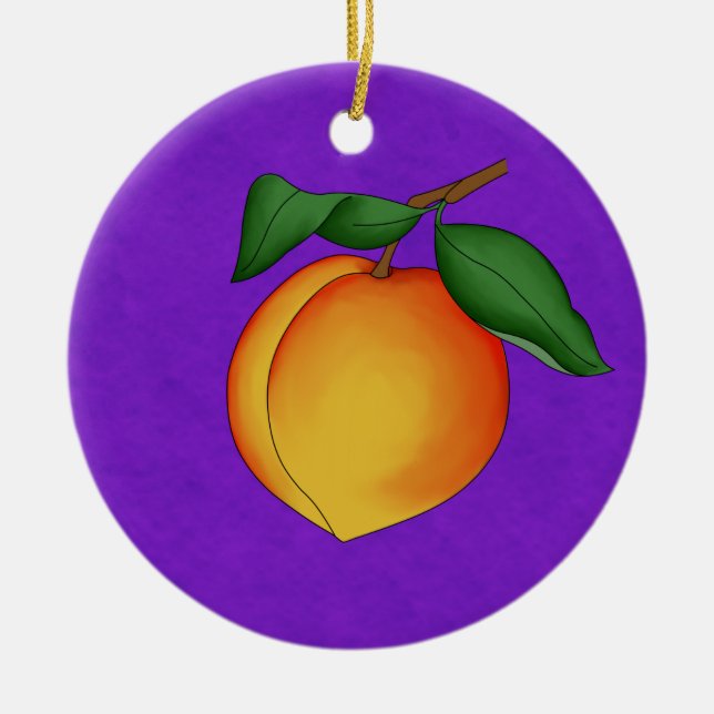 Ornamento de Fundo Juicy Peach & Purple (Frente)