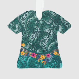 Ornamento de Fusão Monstera Barkcloth Havaiana