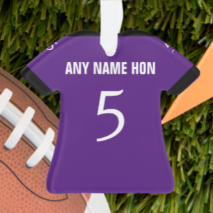 Ornamento de Futebol Purple e Black Jersey
