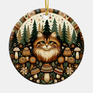 Ornamento de Gato de Floresta Whimsical