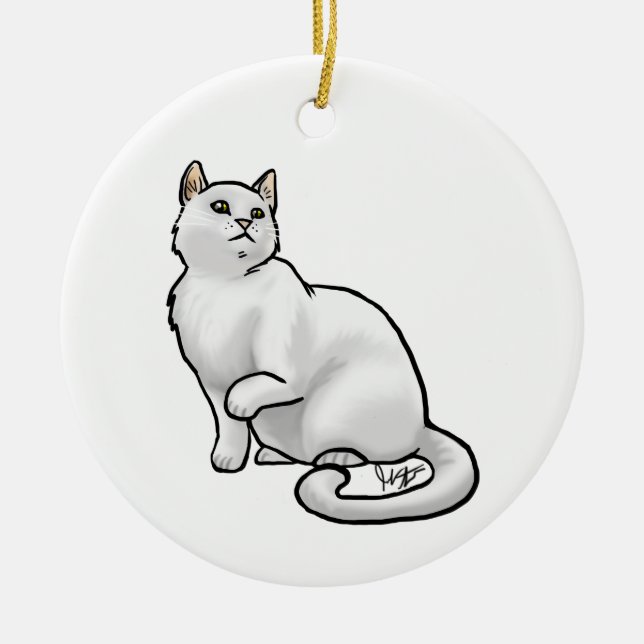 Ornamento de Gatos Brancos (Frente)