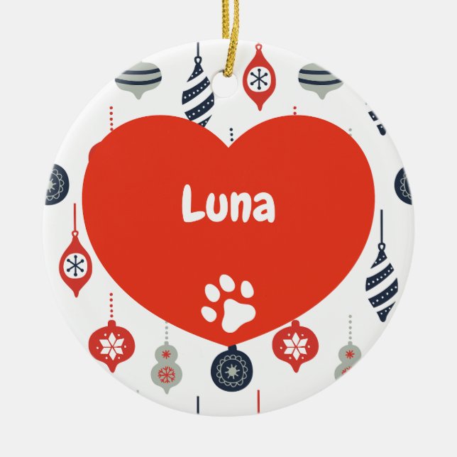 Ornamento de Gatos de Natal Fofos Personalizados (Frente)