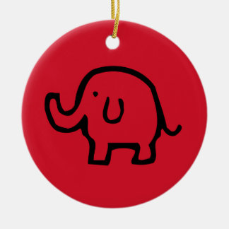 Ornamento de Imagem de Elefante Vermelho