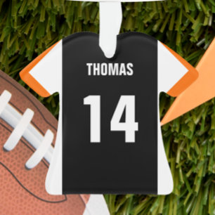 Ornamento de Jersey Black, Orange e White