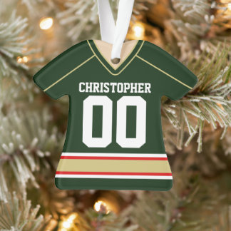 Ornamento de Jersey de Hockey Personalizado Verde/