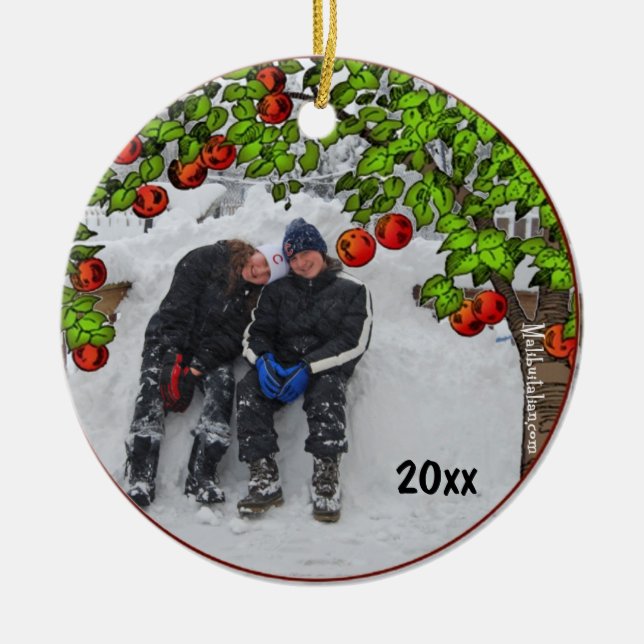 Ornamento de Keepsaem de Quadros de Fotos da Árvor (Frente)