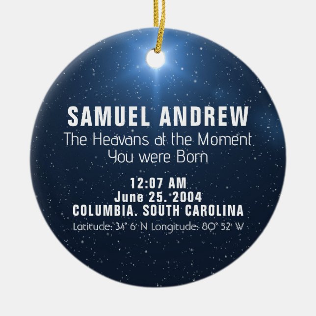 Ornamento de Mapa Estrela (Frente)