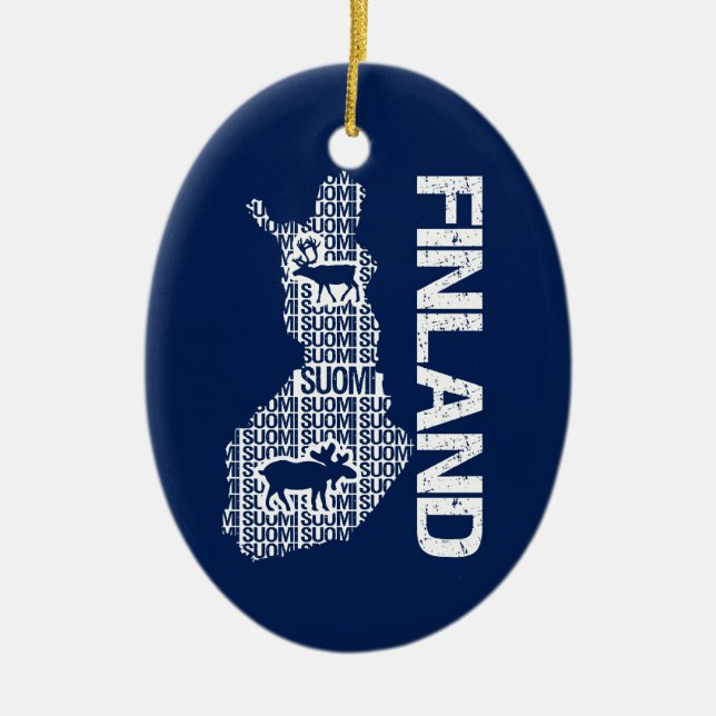 ornamento de MAPA FINLAND personalizável (Frente)