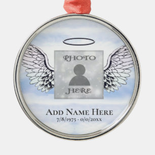 Ornamento de Memória de Anjo Fotográfico Personali