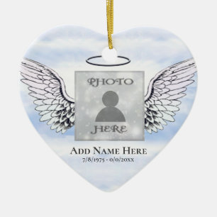 Ornamento de Memória de Anjo Fotográfico Personali
