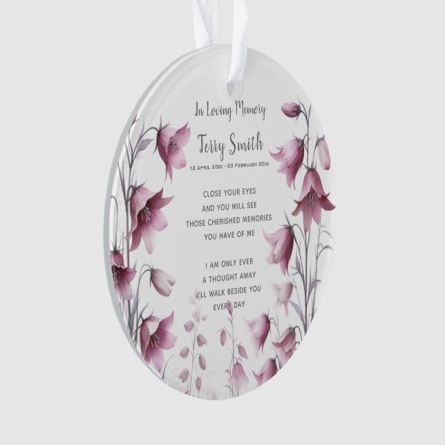 Ornamento de Memória Funeral/Memorial (Frente)