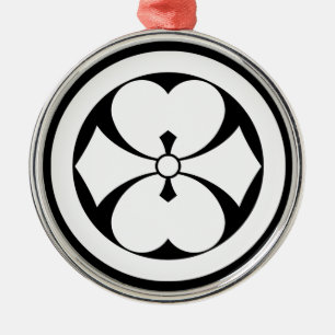 ORNAMENTO DE METAL 丸に二つ剣酢漿草