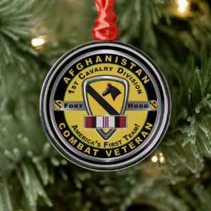 Ornamento De Metal 1ª Divisão de Cavalaria Afeganistão Natal