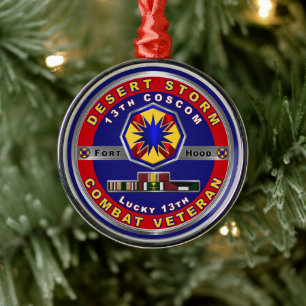 Ornamento De Metal 13 Corps Suporta Comando Desert Storm Veteran