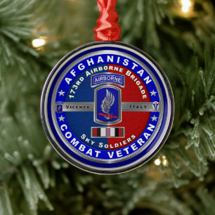 Ornamento De Metal 173ª Brigada Aerotransportada Afeganistão Natal Ve