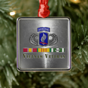 Ornamento De Metal 173ª Brigada Aerotransportada Veterano de Natal no