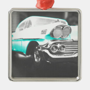 Ornamento De Metal 1958 chevy impala azul brilhante carro clássico
