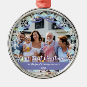 Ornamento De Metal 1rua Xmas Novos Avós Bebês Moles Púrpura Azul