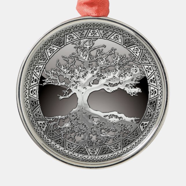 Ornamento De Metal [200] Árvore de vida celta [prata] (Frente)