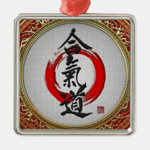 Ornamento De Metal [200] Caligrafia japonesa - Aikido