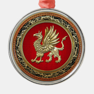 Ornamento De Metal [200] Dourado Griffin sagrado