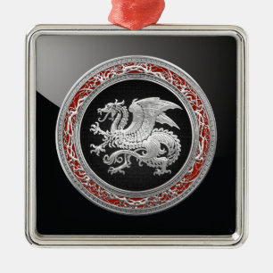 Ornamento De Metal [200] Dragão islandês, Landvæ ttir [Prata]