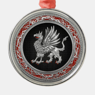Ornamento De Metal [200] Silver Griffin Sagrado