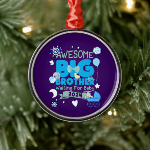 Ornamento De Metal 2024 Big Brother Esperando por um novo bebê