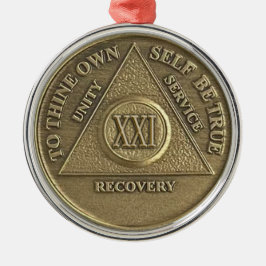 Ornamento De Metal 21 Year Sober Anniversary Medallion | Recovery