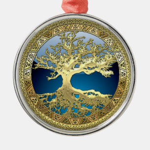 Ornamento De Metal [27] Ouro-Árvore da Vida