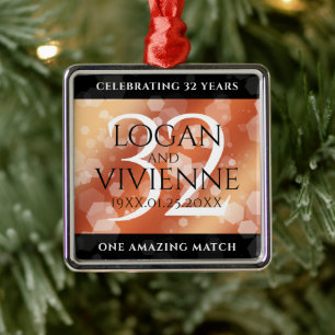 Ornamento De Metal 32º aniversário de casamento em Bronze