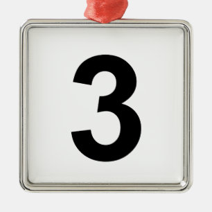 Ornamento De Metal 3 - número três