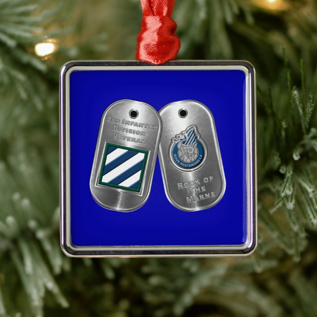 Ornamento De Metal 3rd ID Infantry Division Christmas (Árvore)