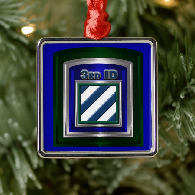 Ornamento De Metal 3rd ID Infantry Division Christmas (Árvore)