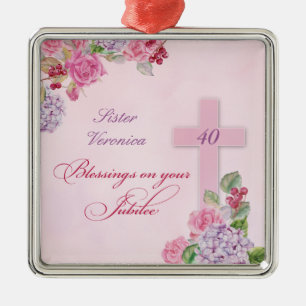 Ornamento De Metal 40.º aniversário da Vida Religiosa