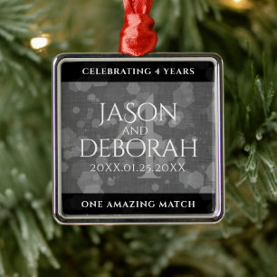 Ornamento De Metal 4.ª Celebração do Aniversário do Casamento Lin