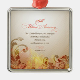 Ornamento De Metal 50º aniversário de casamento, Lord Bless e Keep