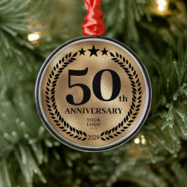 Ornamento De Metal 50º aniversário de negócios Dourado Natal