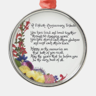 Ornamento De Metal 50th Tributo do aniversário