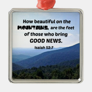 Ornamento De Metal 52:7 de Isaiah como bonito nas montanhas seja
