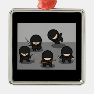 Ornamento De Metal 5 Pequenos ninjas