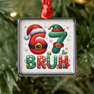 Ornamento De Metal 67 Meme Seis Sete Bruh Natal Divertido 6 7