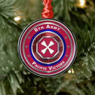 Ornamento De Metal 8º Exército Personalizado Guarda Natal