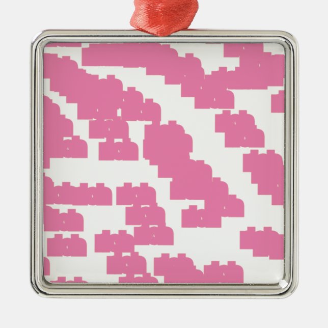 Ornamento De Metal 888 rosa com sorte (Frente)
