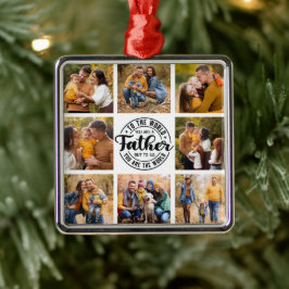 Ornamento De Metal 8 Colagem de Fotos Todos os Pais do Mundo de Ocasi