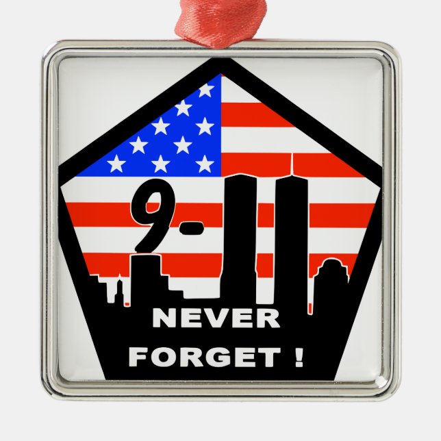 Ornamento De Metal 911 nunca se esquece (Frente)