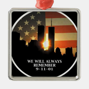 Ornamento De Metal 9-11 recorde - nós nunca esqueceremos