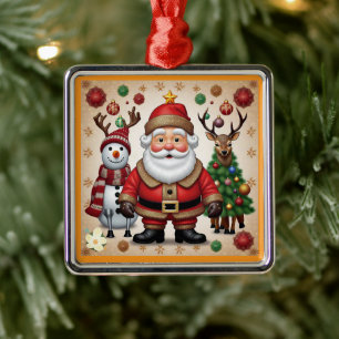 Ornamento De Metal "A Alegria de Snowman"